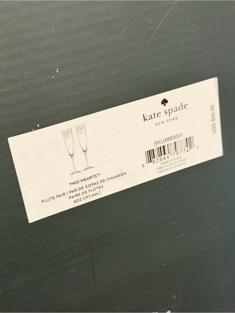 kate spade Gold Heart Champagne Flute Set NEW IN BOX NWT - Picture 9 of 10